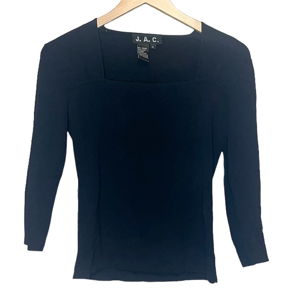3/$25 🙌🏼 J.A.C. Square Neck Black Three Quarter Sleeve Top Large